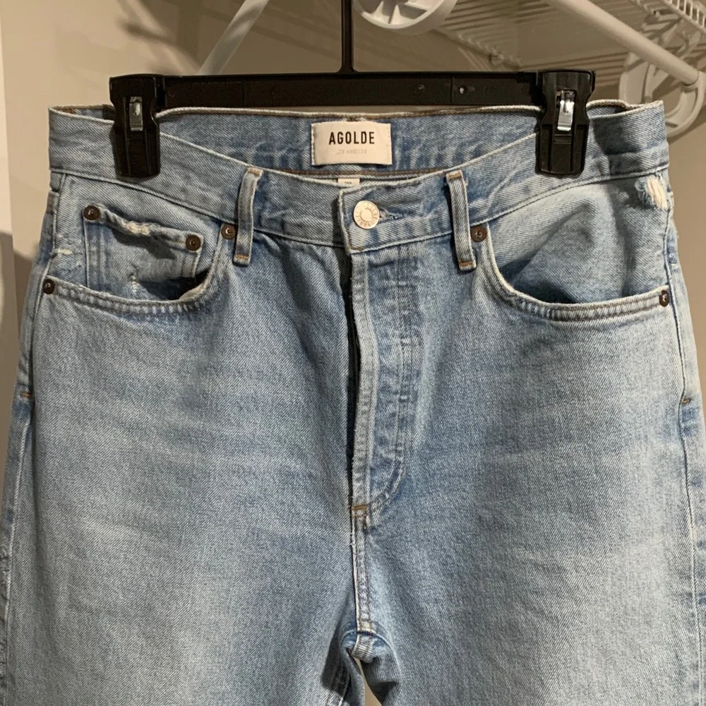 Agolde Sky Blue Denim Jeans - Picture 3 of 4